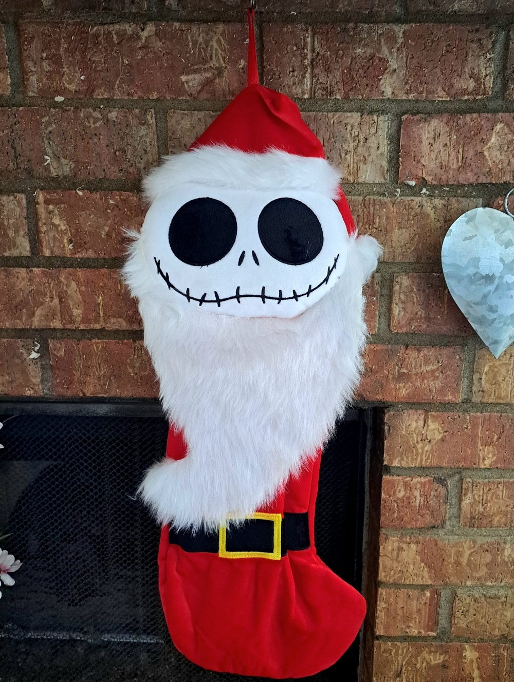 Disney Red and White Jack Skellington Santa Stocking